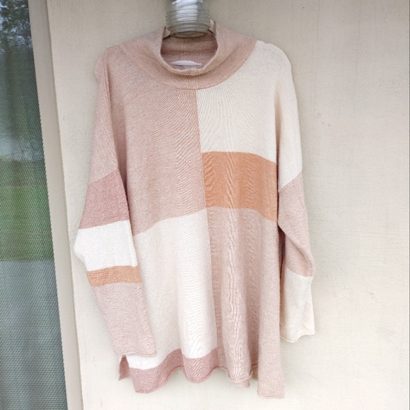 Soft Surroundings Beige Tan Color block Sweater (2X) - Picture 2 of 11